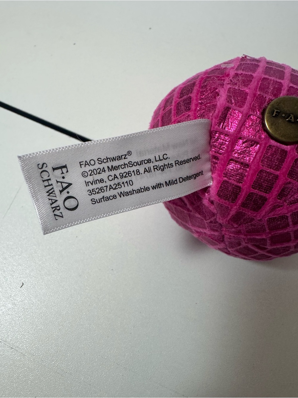 Pink Plush Smiley Keychain - Picture 3 of 4